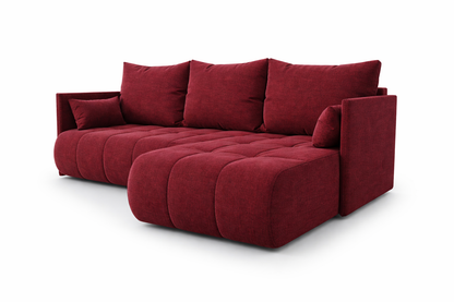 Corner Sofa Bed NESSA Ruby Red