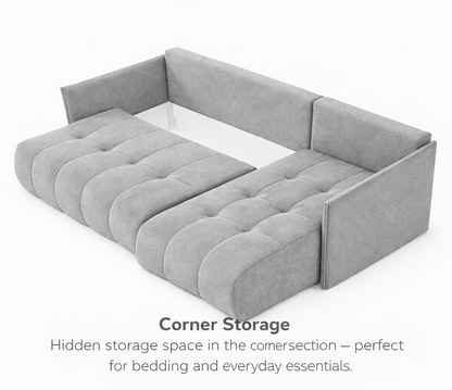 Corner Sofa Bed NESSA Golden Yellow
