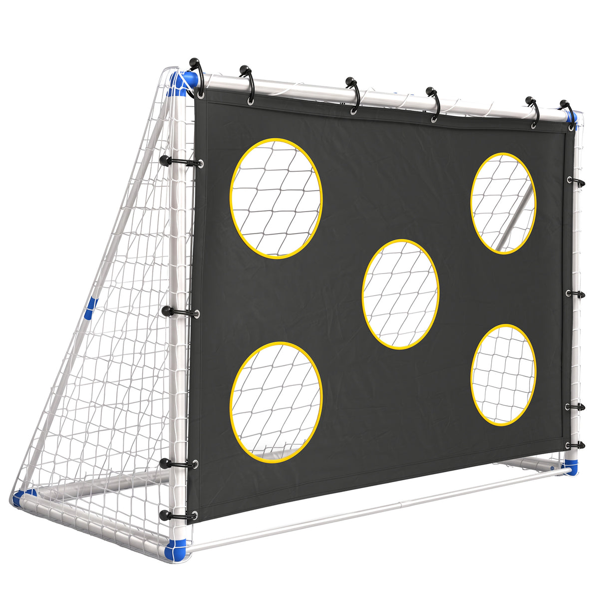 SPORTNOW Football Goal, 183 x 96 x 130 cm Portable Practice Football Net with Target Cloth and PVC ball, Tetoron Training Goal