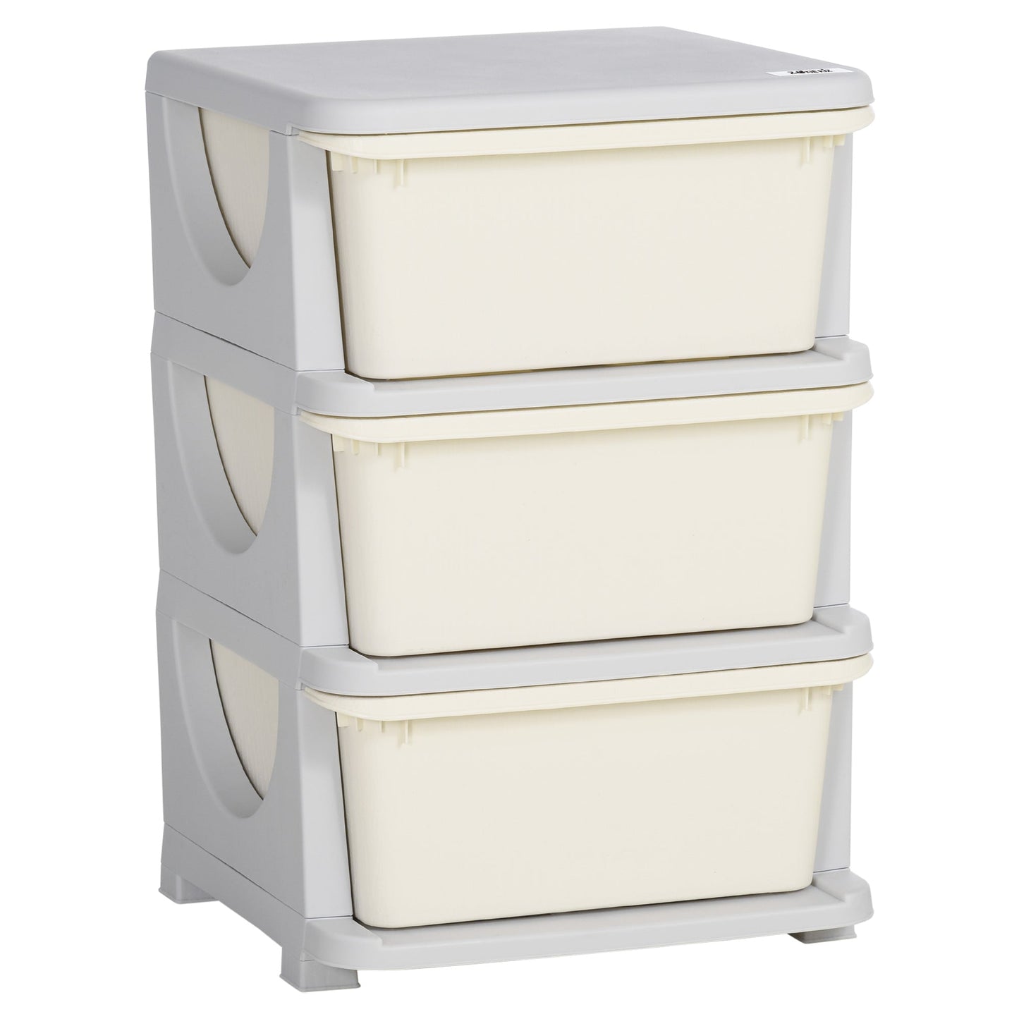 HOMCOM Three-Tier Kids Storage Boxes, with Three Drawers - White