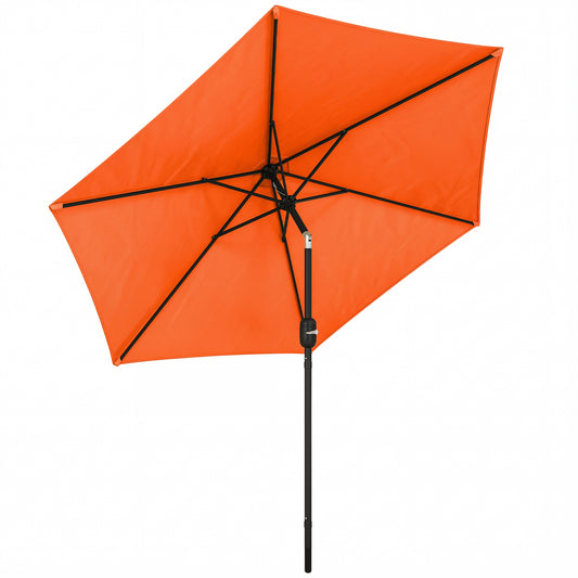 Outsunny 2.6 m Garden Parasol Umbrella with Aluminium Pole in Orange
