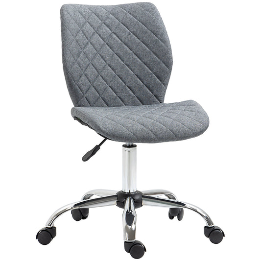 Vinsetto Mid Back Swivel Chair w/360° Swivel Height, thick sponge padded, Adjustable Home Office Linen Fabric Grey