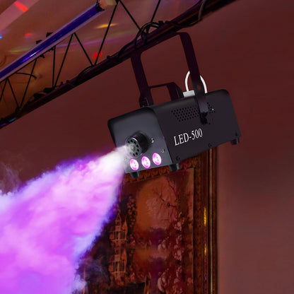 HOMCOM Halloween Smoke Machine with 3 RGB LED Lights and 4 Effects