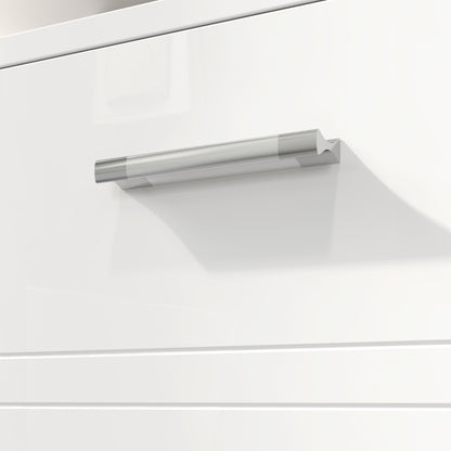 kleankin Under Sink Cabinet, Bathroom Vanity Unit, Pedestal Under Sink Design, Storage Cupboard with Adjustable Shelf, High Gloss, White