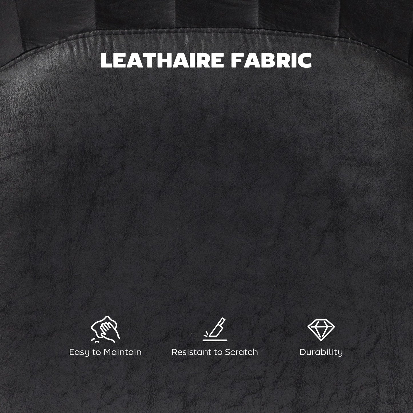 HOMCOM Set of 2 Leathaire Tub Bar Stools - Black