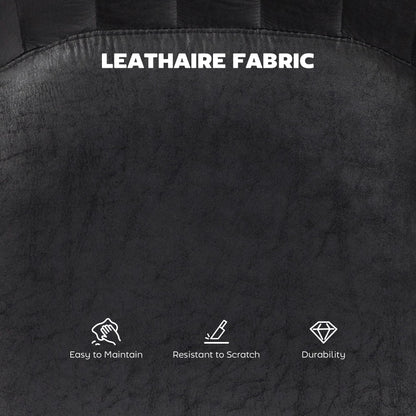 HOMCOM Set of 2 Leathaire Tub Bar Stools - Black