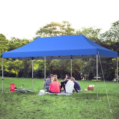 6 x 3m Pop Up Gazebo with 3 Height Positions and Wheeled Storage Bag-Blue