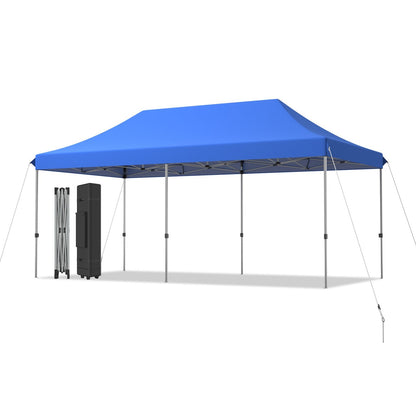 6 x 3m Pop Up Gazebo with 3 Height Positions and Wheeled Storage Bag-Blue
