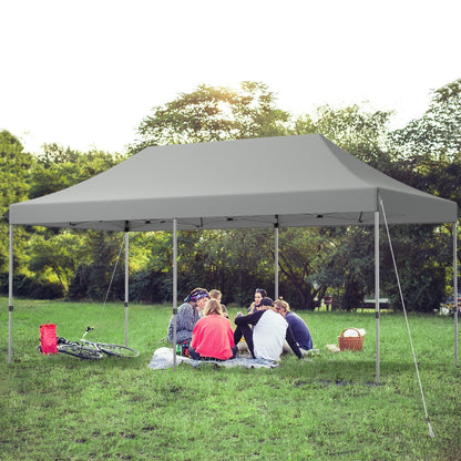 6 x 3m Pop Up Gazebo with 3 Height Positions and Wheeled Storage Bag-Grey