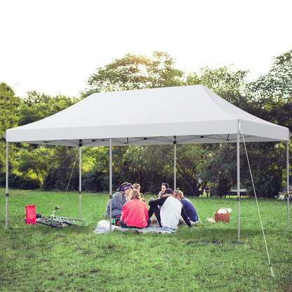6 x 3m Pop Up Gazebo with 3 Height Positions and Wheeled Storage Bag-White