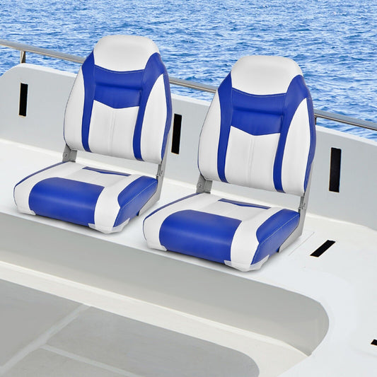 High Back Boat Seat with High-density Sponge Cushion-Blue
