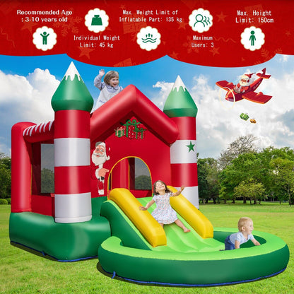 Inflatable Bounce House with Slide Trampoline and Round Ball Pit Pool