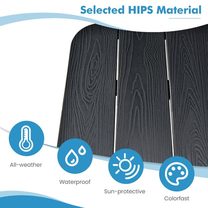 Folding Railing Table with 3-Level Adjustable Height for Patio-Black