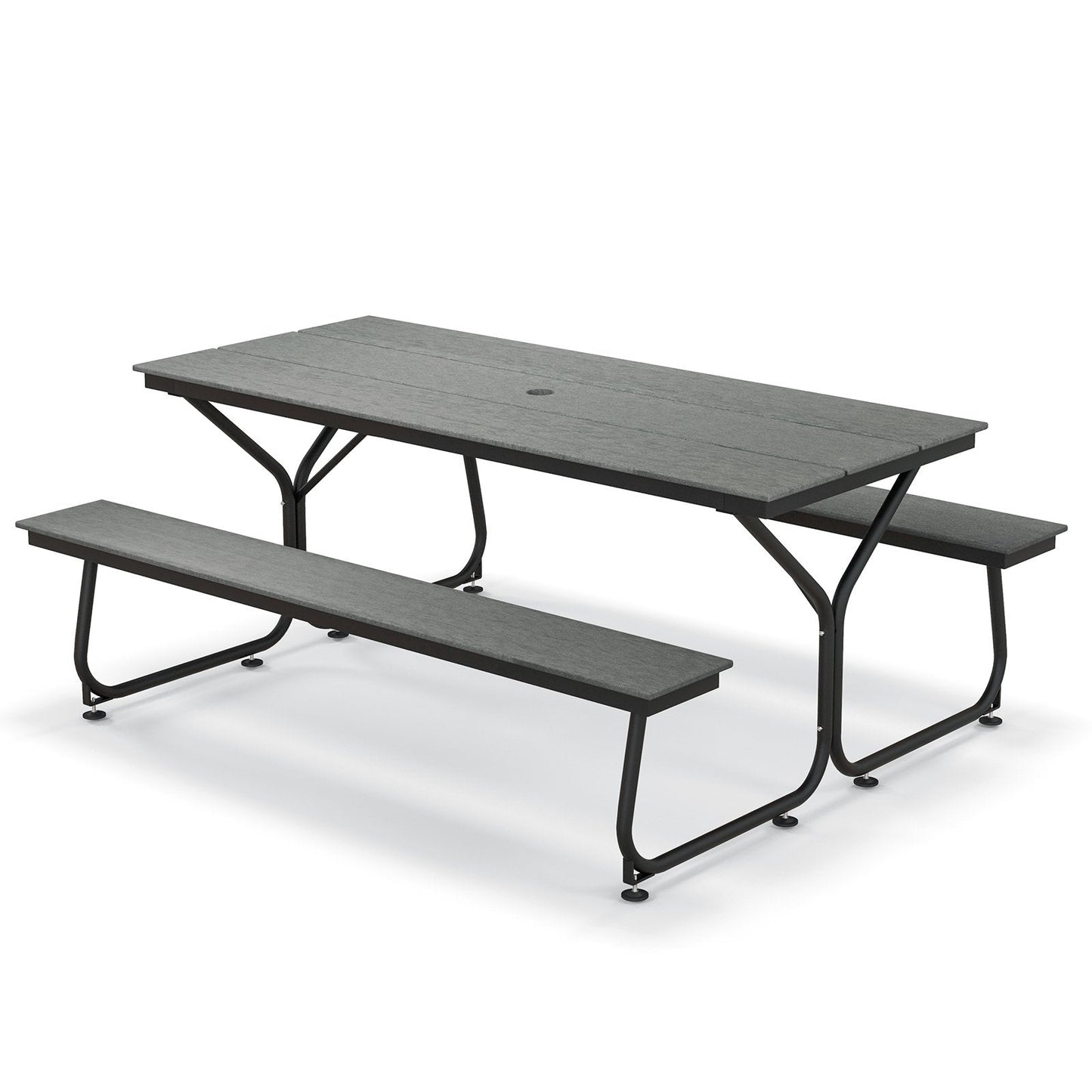 Outdoor Picnic Table Bench Set for 6-8 People-Grey