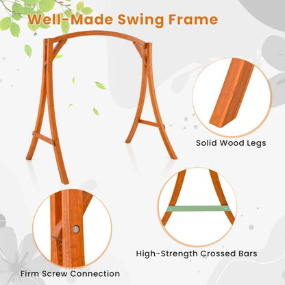 Patio Wood Swing Frame with Curved Arc Top