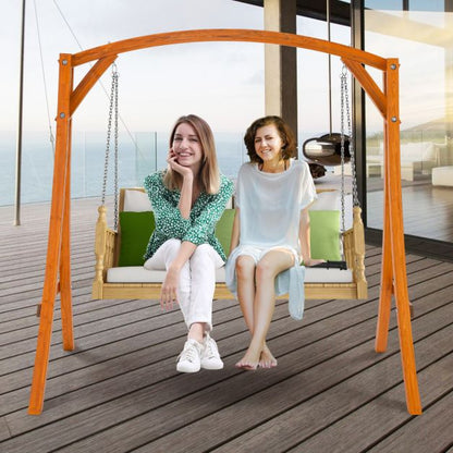 Patio Wood Swing Frame with Curved Arc Top
