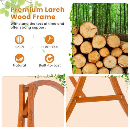 Patio Wood Swing Frame with Curved Arc Top