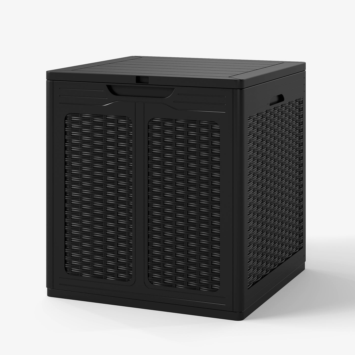 Weatherproof Patio Container with Lockable Lid for Patio-Black