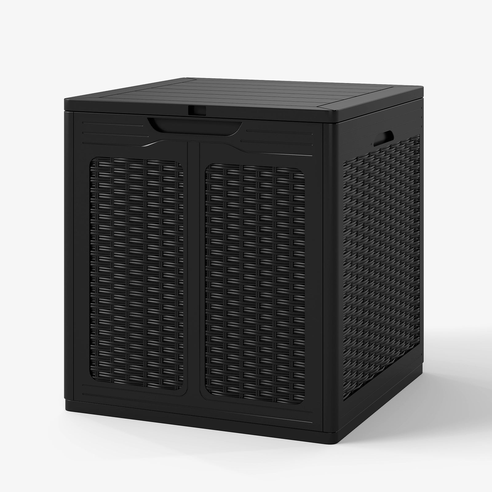Weatherproof Patio Container with Lockable Lid for Patio-Black