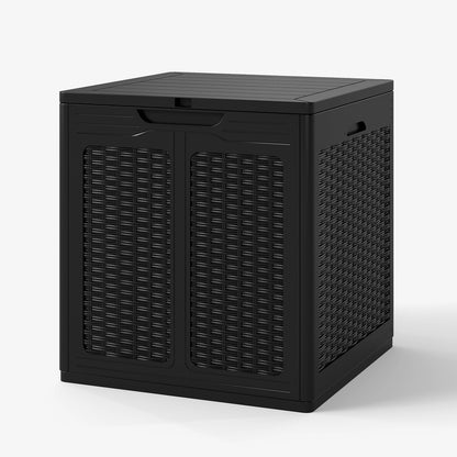Weatherproof Patio Container with Lockable Lid for Patio-Black