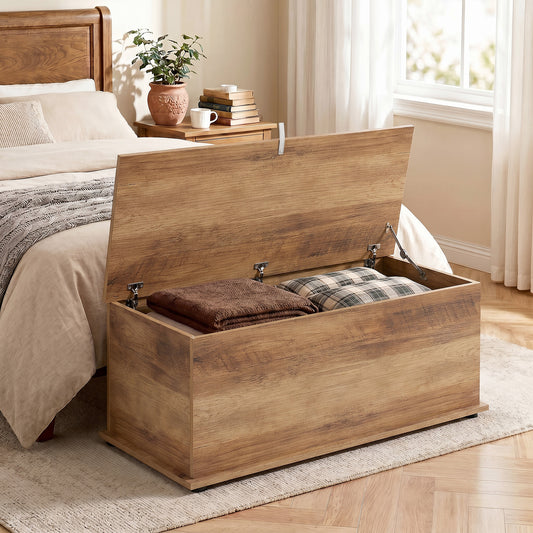 HOMCOM Storage Chest in Brown Wood Grain, image 2