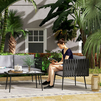 Outsunny 4-Piece Garden Furniture Set with Cushions - Light Grey