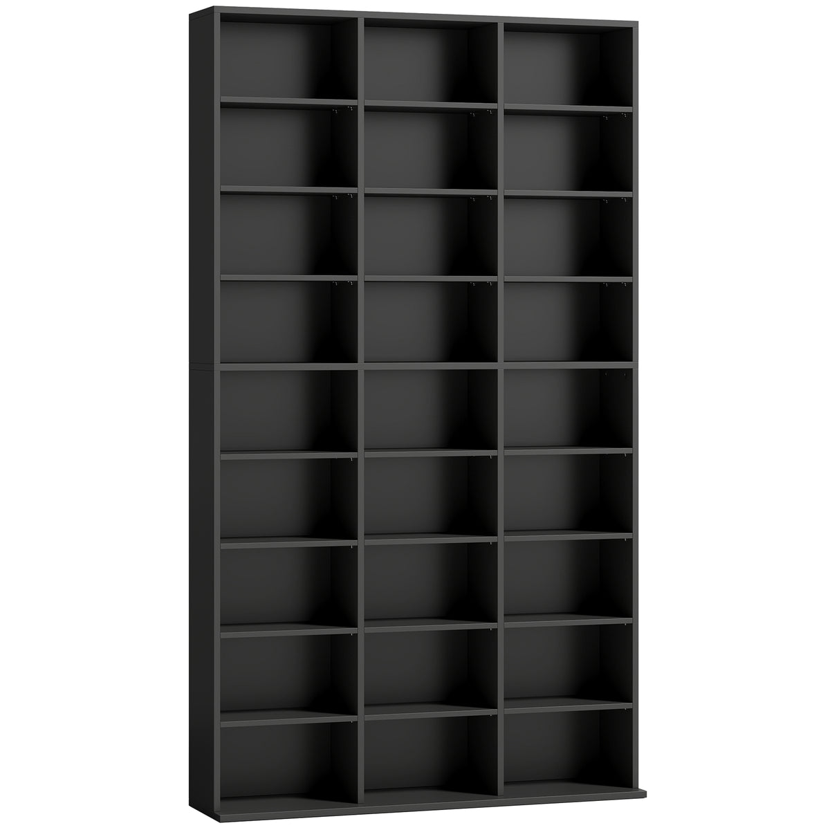 HOMCOM 835 CD/500 DVD Storage Unit, Blu-ray Media Storage Shelf with 27 Compartments and 21 Adjustable Shelves, Black