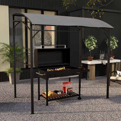 Outsunny 2.2 x 1.5m Metal Frame BBQ Grill Gazebo - Grey