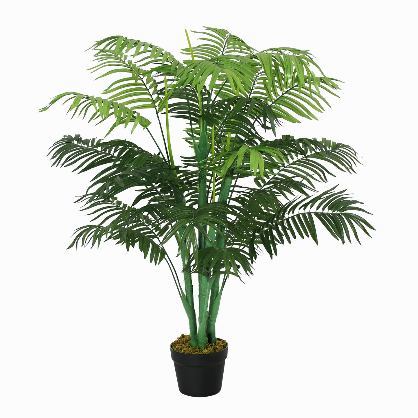 Outsunny 125 cm/4 stopy Sztuczna palma dekoracyjna z doniczką, sztuczny plastik do wnętrz i na zewnątrz, dekoracja do biura, zielony