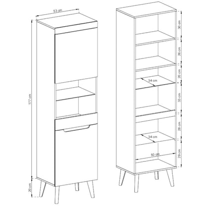 Nordi Tall Display Cabinet 53cm