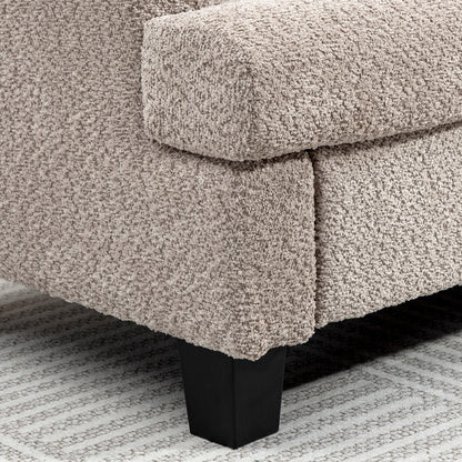 HOMCOM 2 Seater Sofa, Loveseat Sofa with Removable Back Cushions, Chenille Fabric Small Couch Settee with S-springs for Living Room, Bedroom, Home Office, Light Brown
