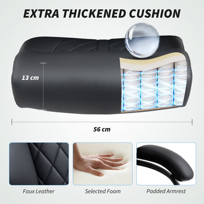 HOMCOM Executive Office Chair with Spring Padding - Black