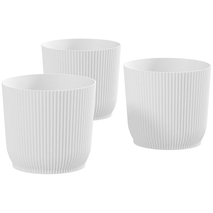 Outsunny Set of Three √ê¬§22cm Planters - White