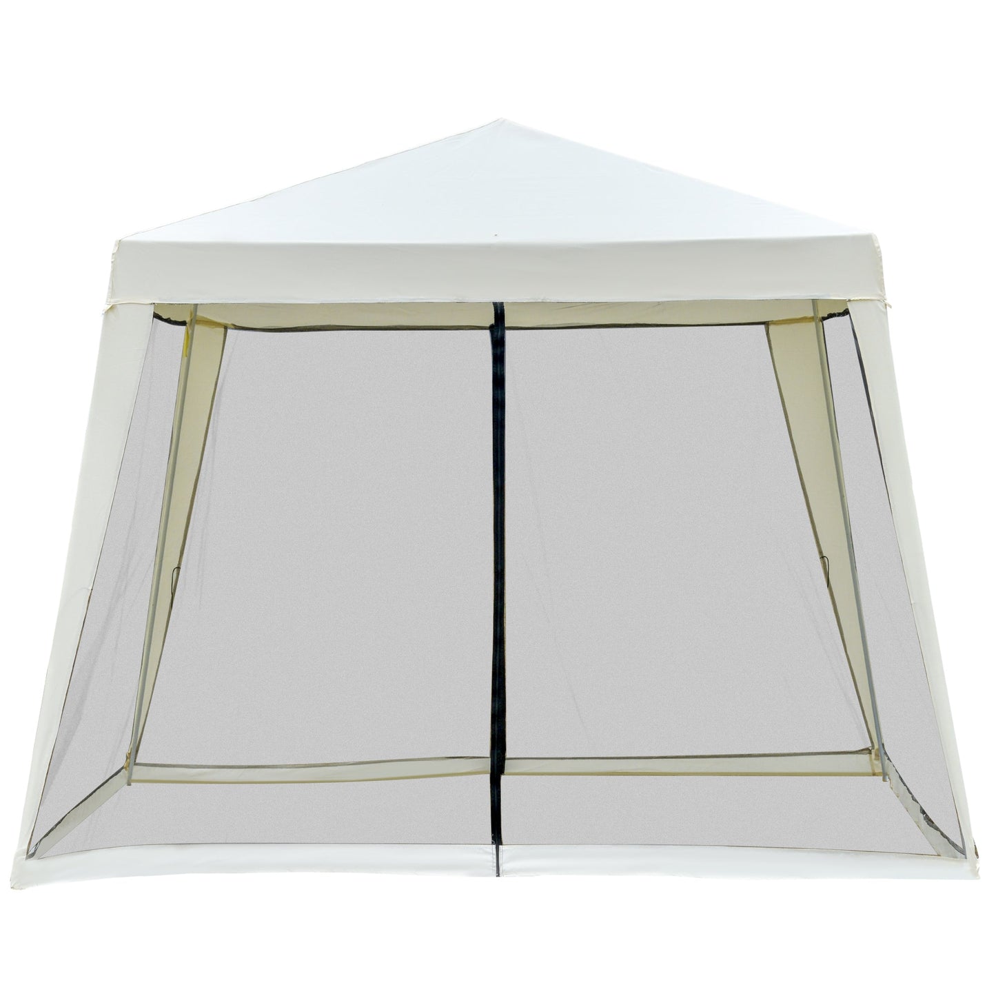 Outsunny 3 x 3 meter Outdoor Gazebo Garden Canopy Tent Sun Shade Event Shelter with Mesh Screen Side Walls, White