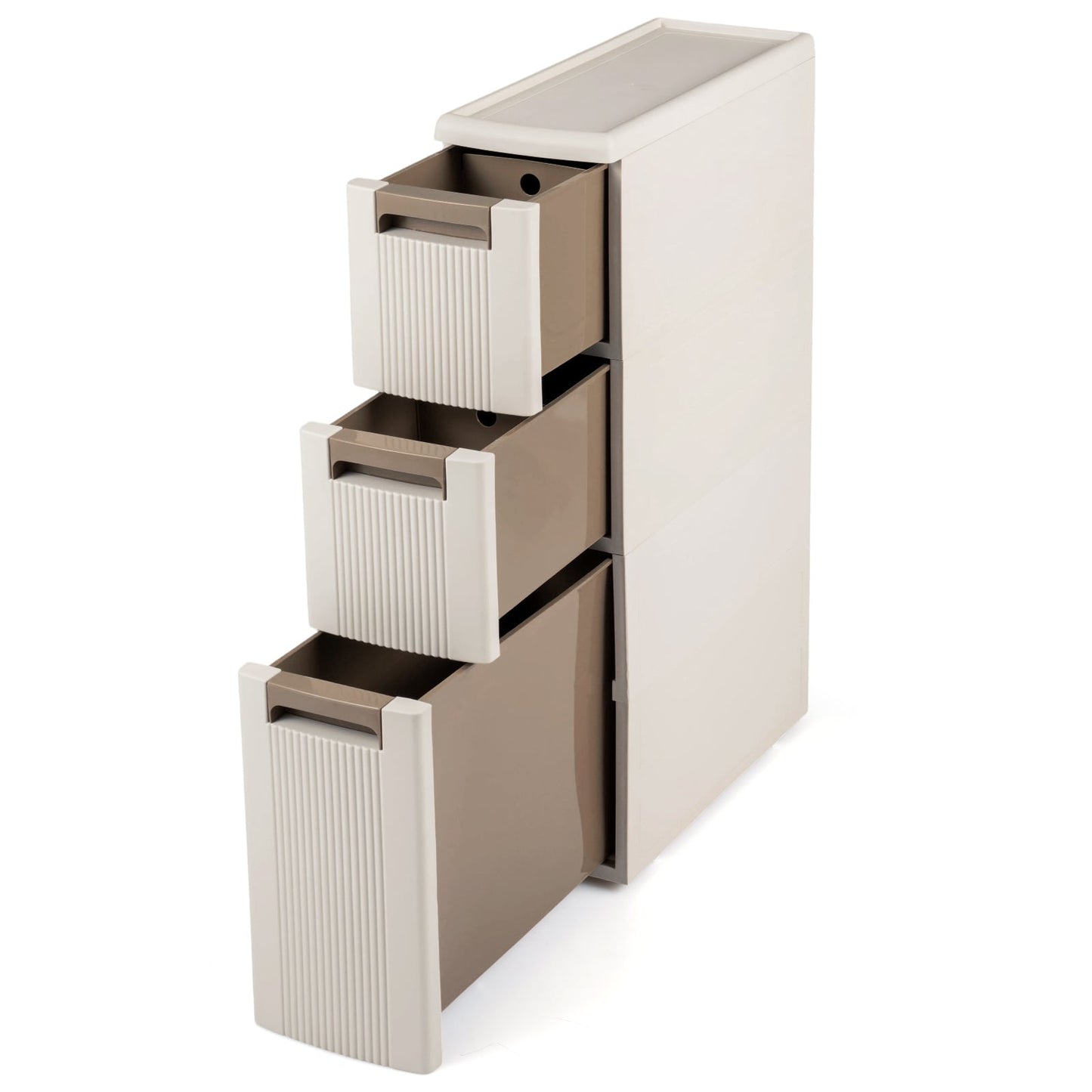 Narrow Storage Cabinet with 2/3/4 Drawers and Wheels-3 Drawers