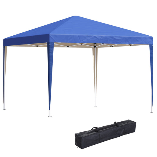 Outsunny 3 x 3M Garden Pop Up Gazebo Regulowana wysokość namiotu imprezowego, baldachim weselny z torbą transportową, niebieski
