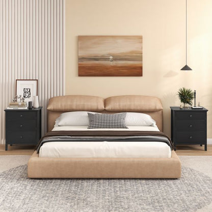 3-Drawer Nightstand for Living Room and Bedroom-Black