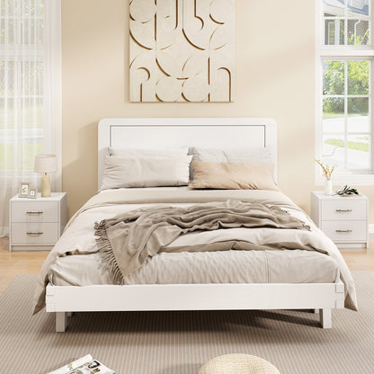 2-Drawer Nightstand with Storage for Living Room Bedroom-White