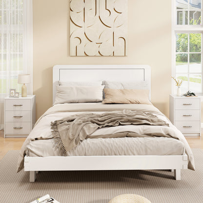 3-Drawer Nightstand with Storage for Living Room Bedroom-White