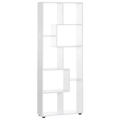 HOMCOM 8-Cube Bookcase, Tall Display Shelf, Standing Storage Rack for Study Room, Living Room, 70 x 24 x 178cm, White