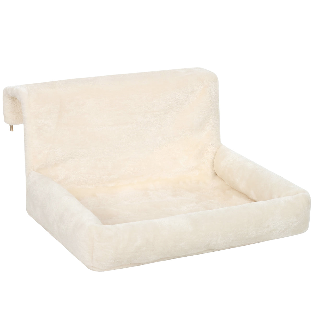PawHut Cat Radiator Bed, Hanging Warm Hammock w/ Foldable Metal Frame, Removable Washable Cover, Cream