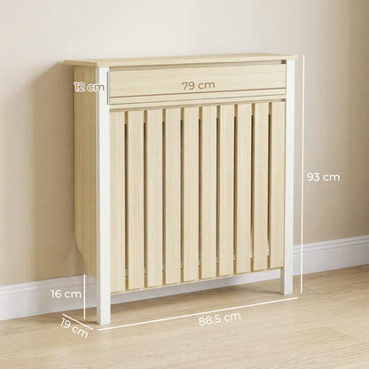 HOMCOM 93 x 88.5cm Rustic-Look Radiator Cover - Oak
