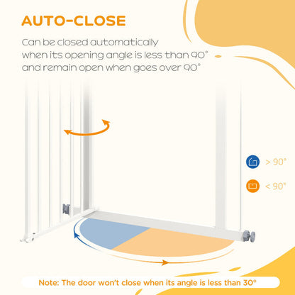 PawHut Adjustable Safety Gate w/ One Extensions, Four Adjustable Screws, White