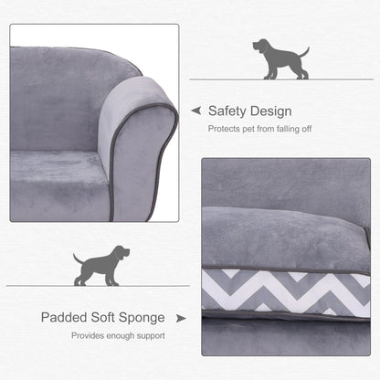 Pawhut 73.5Lx41Wx33H cm Pet Sofa-Grey/Black