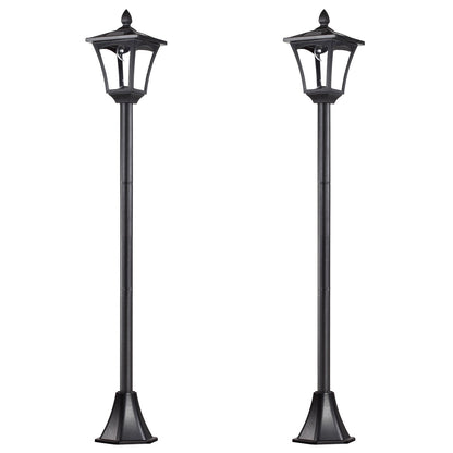 Outsunny 2 Pieces Outdoor Garden Solar Post Lamp Sensor Dimmable LED Lantern Bollard Pathway 1.6M Tall √¢‚Ç¨‚Äú Black