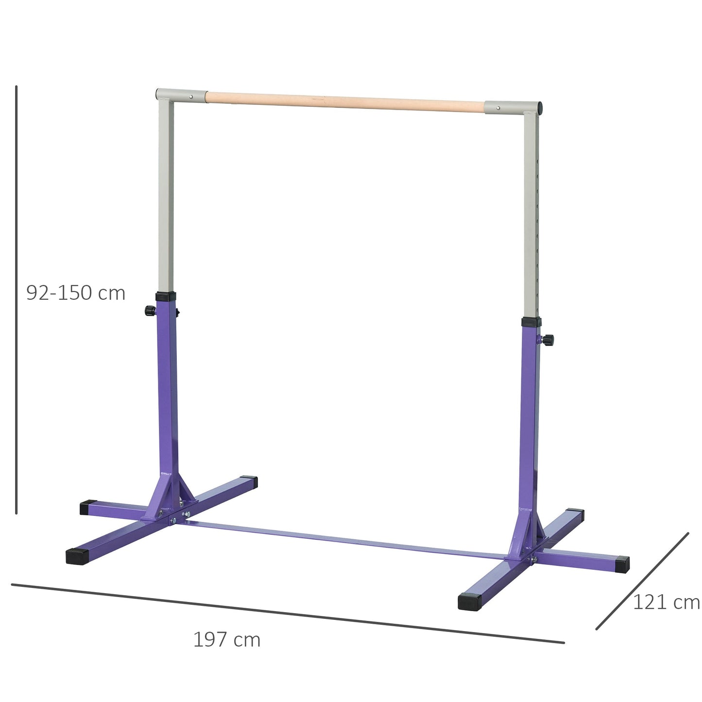 Steel Frame Adjustable Horizonal Gymnastics Bar For Kids Home Gym Training Children Junior Kip High Bar Fitness Purple