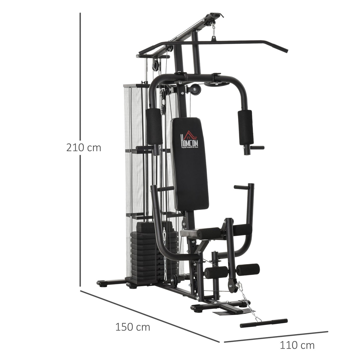 HOMCOM Multifunction Home Gym System Weight Training Exercise Workout Station