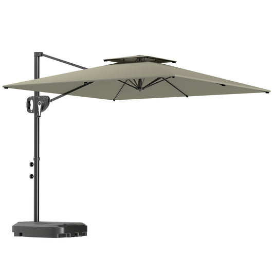 Outsunny Cantilever Parasol in Light Grey