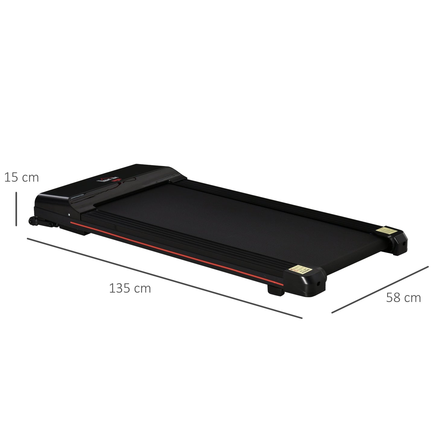 HOMCOM Indoor Walking Treadmill Exercise Walking Pad Machine for Home, Office, Fitness Studio, Training Room 1-6km/h Aerobic w/ LED Display & Remote Control, Black