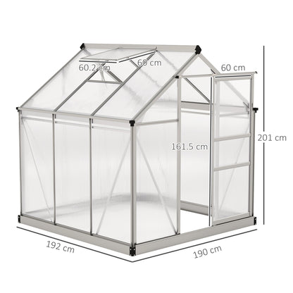 Outsunny 6 x 6ft Polycarbonate Greenhouse - Clear